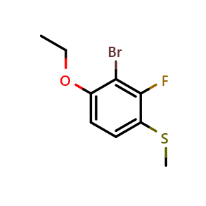 Chemical structure of (3-Bromo-4-ethoxy-2-fluorophenyl)(methyl)sulfane , CAS 2706995-60-8, AChemBlock X173724