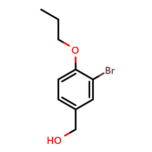 Chemical structure of (3-Bromo-4-propoxyphenyl)methanol , CAS 915922-40-6, AChemBlock X173728