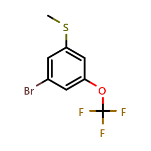 Chemical structure of (3-Bromo-5-(trifluoromethoxy)phenyl)(methyl)sulfane , CAS 2167312-00-5, AChemBlock X173731
