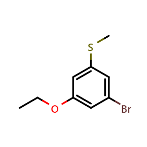 Chemical structure of (3-Bromo-5-ethoxyphenyl)(methyl)sulfane , CAS 2764729-04-4, AChemBlock X173744