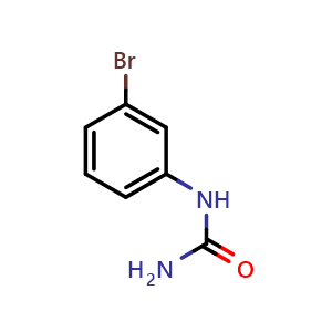 Chemical structure of (3-bromophenyl)urea , CAS 2989-98-2, AChemBlock X173781