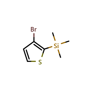 Chemical structure of (3-Bromothiophen-2-yl)trimethylsilane , CAS 77998-62-0, AChemBlock X173782