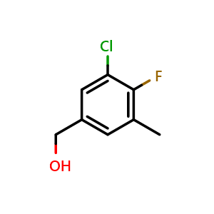 Chemical structure of (3-Chloro-4-fluoro-5-methylphenyl)methanol , CAS 1785492-53-6, AChemBlock X173807