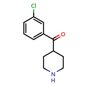Chemical structure of (3-Chlorophenyl)(piperidin-4-yl)methanone , CAS 887354-02-1, AChemBlock X173815