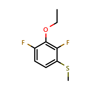Chemical structure of (3-Ethoxy-2,4-difluorophenyl)(methyl)sulfane , CAS 2706786-37-8, AChemBlock X173818