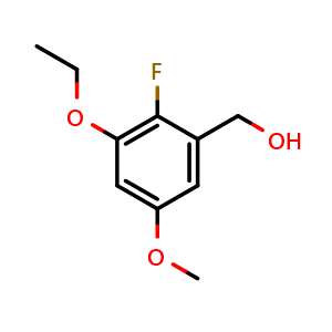Chemical structure of (3-Ethoxy-2-fluoro-5-methoxyphenyl)methanol , CAS 2168044-88-8, AChemBlock X173823