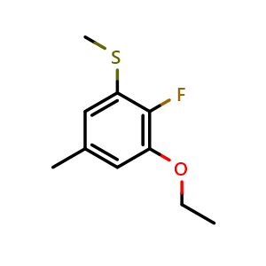 Chemical structure of (3-Ethoxy-2-fluoro-5-methylphenyl)(methyl)sulfane , CAS 2706074-27-1, AChemBlock X173824