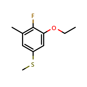 Chemical structure of (3-Ethoxy-4-fluoro-5-methylphenyl)(methyl)sulfane , CAS 2711575-62-9, AChemBlock X173830
