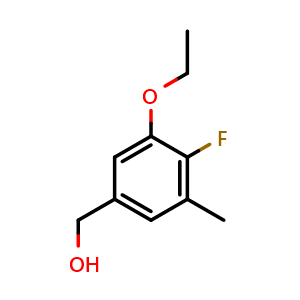 Chemical structure of (3-Ethoxy-4-fluoro-5-methylphenyl)methanol , CAS 2383549-05-9, AChemBlock X173831
