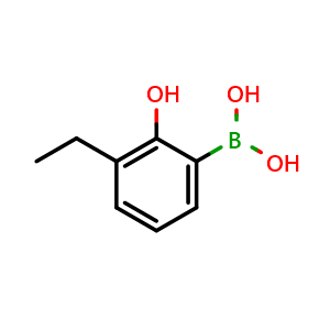 Chemical structure of (3-Ethyl-2-hydroxyphenyl)boronic acid , CAS 1462329-57-2, AChemBlock X173839