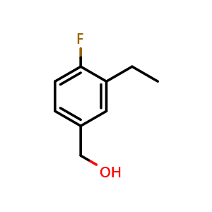 Chemical structure of (3-Ethyl-4-fluorophenyl)methanol , CAS 1135253-08-5, AChemBlock X173840