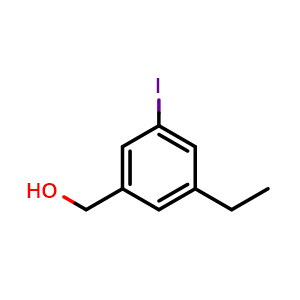 Chemical structure of (3-Ethyl-5-iodophenyl)methanol , CAS 2734776-51-1, AChemBlock X173844