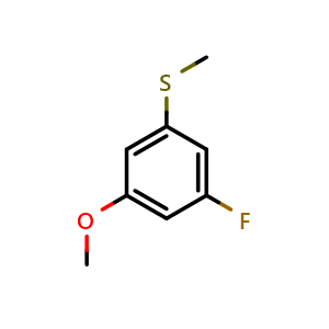 Chemical structure of (3-Fluoro-5-methoxyphenyl)(methyl)sulfane , CAS 1824557-94-9, AChemBlock X173858