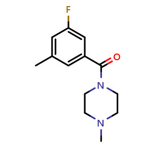 Chemical structure of (3-Fluoro-5-methylphenyl)(4-methylpiperazin-1-yl)methanone , CAS 1779329-00-8, AChemBlock X173859
