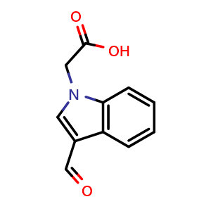 Chemical structure of (3-Formyl-1-indolyl)acetic acid , CAS 138423-98-0, AChemBlock X173863