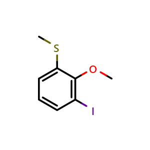 Chemical structure of (3-Iodo-2-methoxyphenyl)(methyl)sulfane , CAS 1822764-26-0, AChemBlock X173867