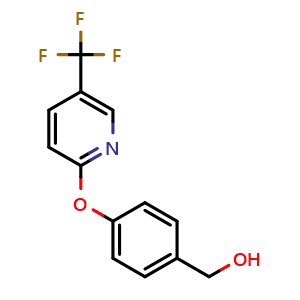 Chemical structure of (4-((5-(Trifluoromethyl)pyridin-2-yl)oxy)phenyl)methanol , CAS 1031929-04-0, AChemBlock X173891