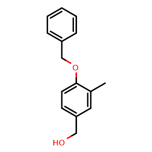 Chemical structure of (4-(Benzyloxy)-3-methylphenyl)methanol , CAS 1898255-67-8, AChemBlock X173907