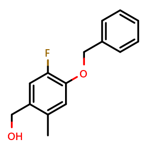 Chemical structure of (4-(Benzyloxy)-5-fluoro-2-methylphenyl)methanol , CAS 2764730-93-8, AChemBlock X173908
