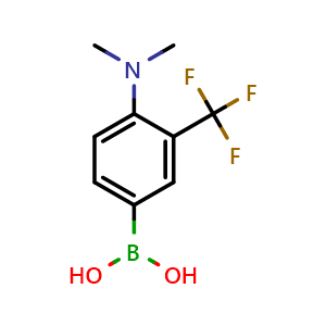 Chemical structure of (4-(Dimethylamino)-3-(trifluoromethyl)phenyl)boronic acid , CAS 1997344-84-9, AChemBlock X173913