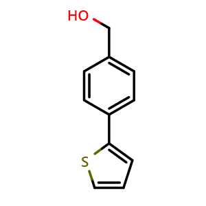 Chemical structure of (4-(Thiophen-2-yl)phenyl)methanol , CAS 81443-44-9, AChemBlock X173916