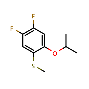 Chemical structure of (4,5-Difluoro-2-isopropoxyphenyl)(methyl)sulfane , CAS 2757730-52-0, AChemBlock X173920