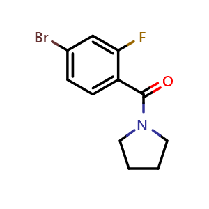 Chemical structure of (4-Bromo-2-fluorophenyl)(pyrrolidin-1-yl)methanone , CAS 882689-88-5, AChemBlock X173951