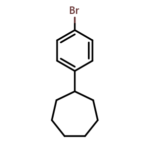 Chemical structure of (4-Bromophenyl)cycloheptane , CAS 1529802-98-9, AChemBlock X173969