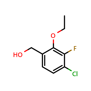 Chemical structure of (4-Chloro-2-ethoxy-3-fluorophenyl)methanol , CAS 2385810-07-9, AChemBlock X173980