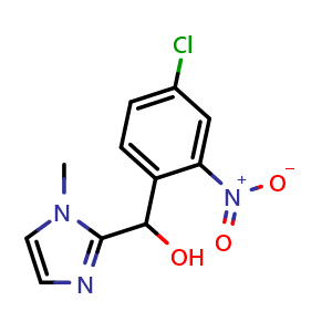 Chemical structure of (4-chloro-2-nitrophenyl)(1-methyl-1H-imidazol-2-yl)methanol , CAS 2841276-04-6, AChemBlock X173996