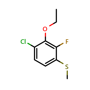 Chemical structure of (4-Chloro-3-ethoxy-2-fluorophenyl)(methyl)sulfane , CAS 2705987-08-0, AChemBlock X173998