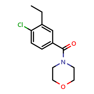 Chemical structure of (4-Chloro-3-ethylphenyl)(morpholino)methanone , CAS 2755719-23-2, AChemBlock X174000