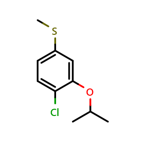 Chemical structure of (4-Chloro-3-isopropoxyphenyl)(methyl)sulfane , CAS 2764731-46-4, AChemBlock X174003