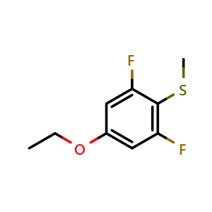 Chemical structure of (4-Ethoxy-2,6-difluorophenyl)(methyl)sulfane , CAS 2383893-49-8, AChemBlock X174012