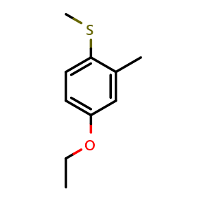 Chemical structure of (4-Ethoxy-2-methylphenyl)(methyl)sulfane , CAS 1783-80-8, AChemBlock X174016