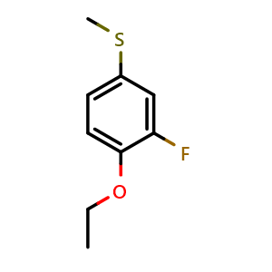 Chemical structure of (4-Ethoxy-3-fluorophenyl)(methyl)sulfane , CAS 1443340-34-8, AChemBlock X174017