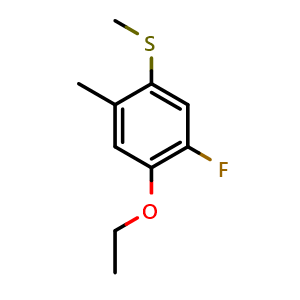 Chemical structure of (4-Ethoxy-5-fluoro-2-methylphenyl)(methyl)sulfane , CAS 2709907-44-6, AChemBlock X174020