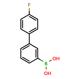 Chemical structure of (4'-Fluoro-[1,1'-biphenyl]-3-yl)boronic acid , CAS 159020-61-8, AChemBlock X174024