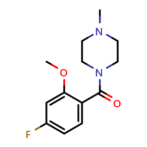 Chemical structure of (4-Fluoro-2-methoxyphenyl)(4-methylpiperazin-1-yl)methanone , CAS 2624417-91-8, AChemBlock X174030
