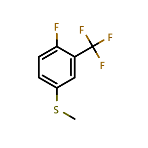 Chemical structure of (4-Fluoro-3-(trifluoromethyl)phenyl)(methyl)sulfane , CAS 929212-92-0, AChemBlock X174035