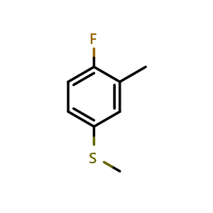 Chemical structure of (4-Fluoro-3-methylphenyl)(methyl)sulfane , CAS 252555-29-6, AChemBlock X174043