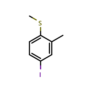 Chemical structure of (4-Iodo-2-methylphenyl)(methyl)sulfane , CAS 2734779-06-5, AChemBlock X174053