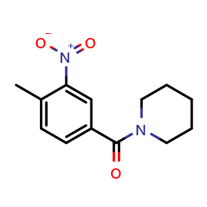 Chemical structure of (4-Methyl-3-nitrophenyl)(piperidin-1-yl)methanone , CAS 349134-38-9, AChemBlock X174068