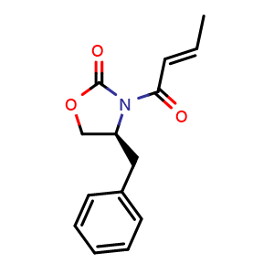 Chemical structure of (4S)-3-[(2E)-1-Oxo-2-buten-1-yl]-4-(phenylmethyl)-2-oxazolidinone , CAS 90719-30-5, AChemBlock X174072