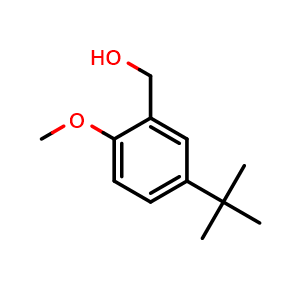 Chemical structure of (5-(tert-Butyl)-2-methoxyphenyl)methanol , CAS 160744-54-7, AChemBlock X174077