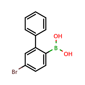 Chemical structure of (5-Bromo-[1,1'-biphenyl]-2-yl)boronic acid , CAS 2222871-09-0, AChemBlock X174081