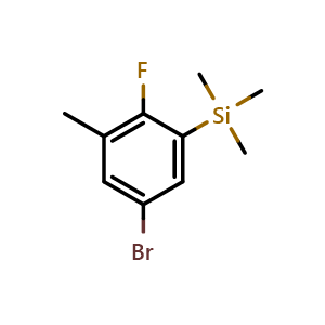 Chemical structure of (5-Bromo-2-fluoro-3-methylphenyl)trimethylsilane , CAS 2807444-74-0, AChemBlock X174115