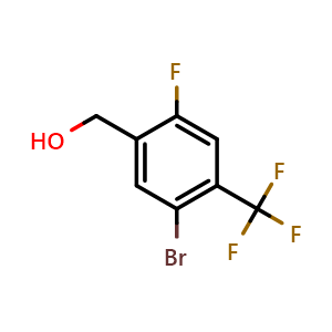 Chemical structure of (5-Bromo-2-fluoro-4-(trifluoromethyl)phenyl)methanol , CAS 1699741-94-0, AChemBlock X174116