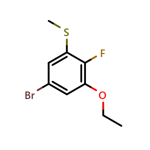 Chemical structure of (5-Bromo-3-ethoxy-2-fluorophenyl)(methyl)sulfane , CAS 2586127-17-3, AChemBlock X174120