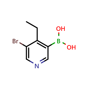 Chemical structure of (5-Bromo-4-ethylpyridin-3-yl)boronic acid , CAS 1373522-78-1, AChemBlock X174124